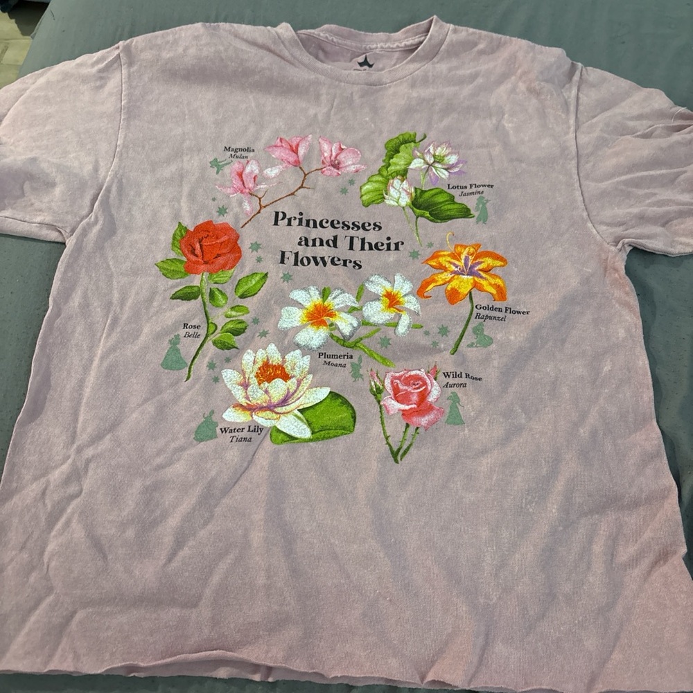 Disney Princess Pink T-Shirt with Floral Design